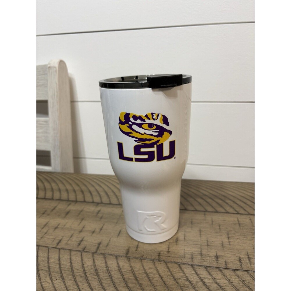 LSU Tigers Hot Cold Double Wall Insulated Tumbler White Oak with Lid